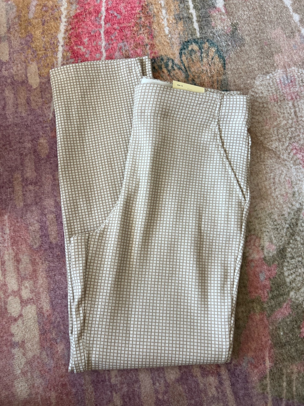 NWT Max Studio | Cream Grid Pull On Trousers